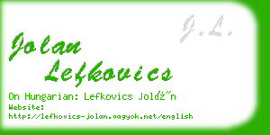 jolan lefkovics business card